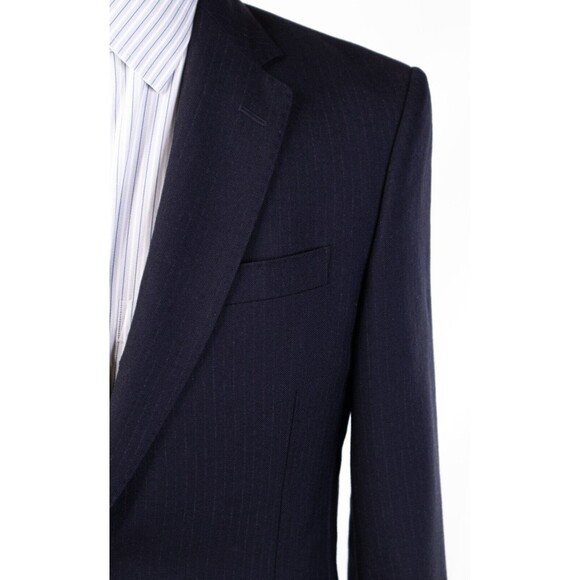 Banana Republic Mens Blazer Blue Striped 100% Wool Suit Jacket Sport Coat 38R - Picture 5 of 13